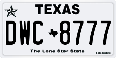 TX license plate DWC8777