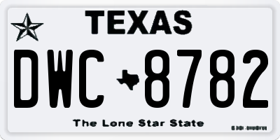 TX license plate DWC8782