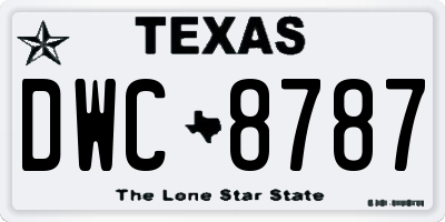TX license plate DWC8787