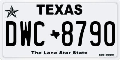 TX license plate DWC8790