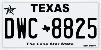 TX license plate DWC8825