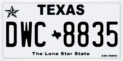TX license plate DWC8835