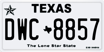 TX license plate DWC8857