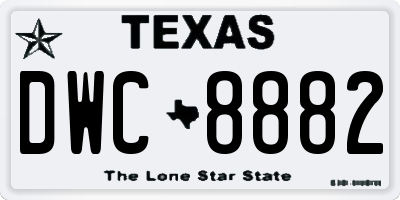 TX license plate DWC8882
