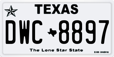 TX license plate DWC8897