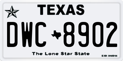 TX license plate DWC8902