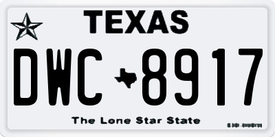 TX license plate DWC8917