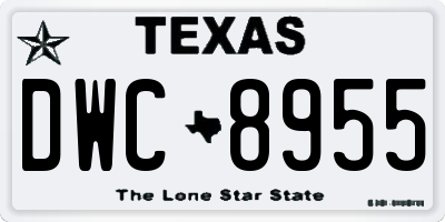 TX license plate DWC8955