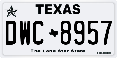 TX license plate DWC8957