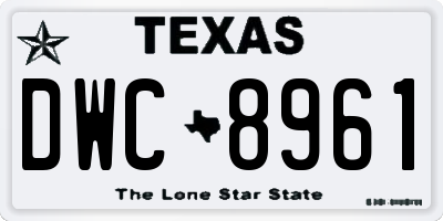 TX license plate DWC8961