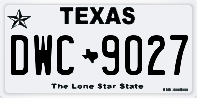 TX license plate DWC9027