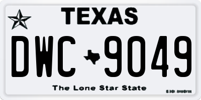 TX license plate DWC9049