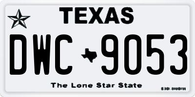 TX license plate DWC9053