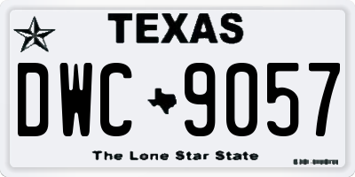 TX license plate DWC9057