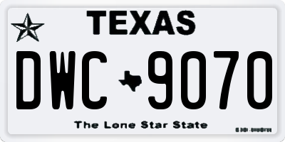 TX license plate DWC9070