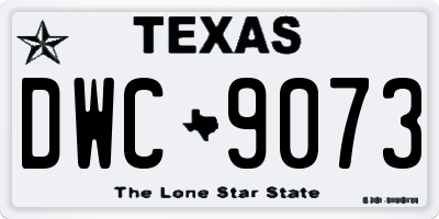 TX license plate DWC9073