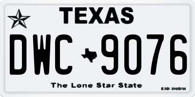 TX license plate DWC9076