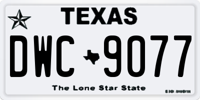 TX license plate DWC9077