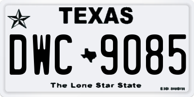 TX license plate DWC9085