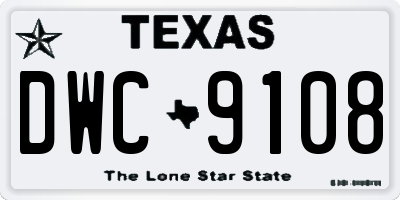 TX license plate DWC9108
