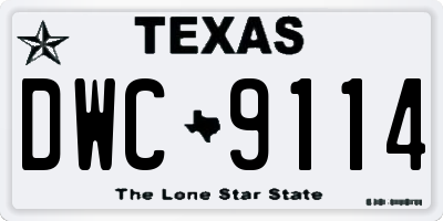 TX license plate DWC9114