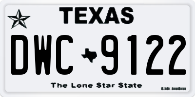 TX license plate DWC9122