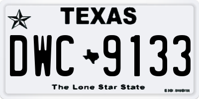 TX license plate DWC9133
