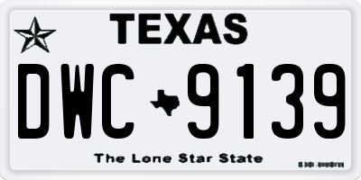 TX license plate DWC9139