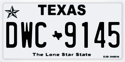 TX license plate DWC9145