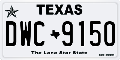 TX license plate DWC9150