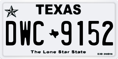 TX license plate DWC9152