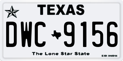 TX license plate DWC9156