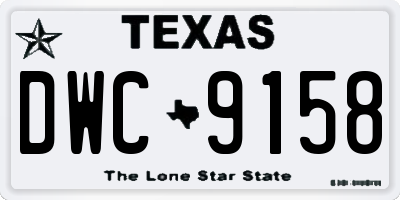 TX license plate DWC9158