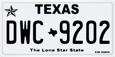 TX license plate DWC9202
