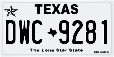 TX license plate DWC9281