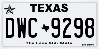 TX license plate DWC9298