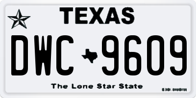 TX license plate DWC9609