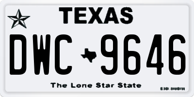 TX license plate DWC9646