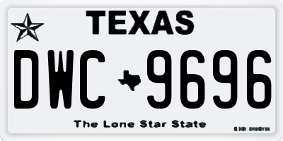 TX license plate DWC9696