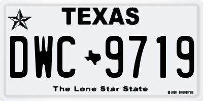 TX license plate DWC9719