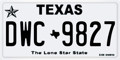 TX license plate DWC9827