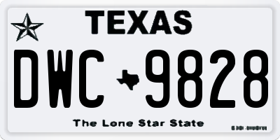 TX license plate DWC9828