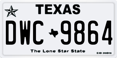 TX license plate DWC9864