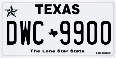 TX license plate DWC9900