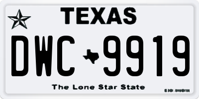 TX license plate DWC9919
