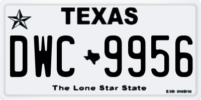 TX license plate DWC9956
