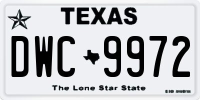 TX license plate DWC9972