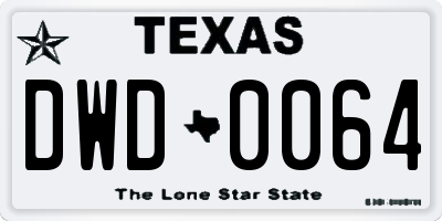 TX license plate DWD0064