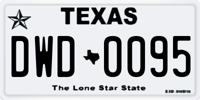 TX license plate DWD0095