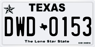 TX license plate DWD0153